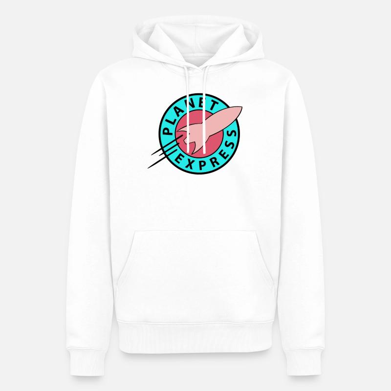 Futurama Planet Express Cool Retro - Männer Premium Bio Hoodie - Weiß