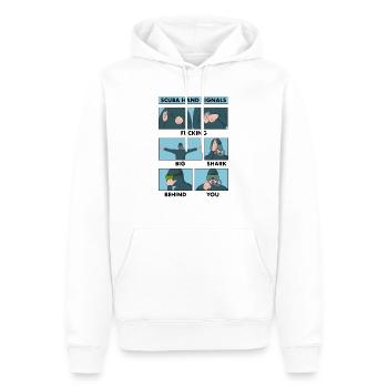 Diving Hand Sign Diver - Men’s Premium Organic Hoodie - white - Front - Nico (187cm)