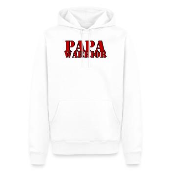 T-shirt logo Papa Warrior - Männer Premium Bio Hoodie - Weiß - Vorne - Nico (187cm)