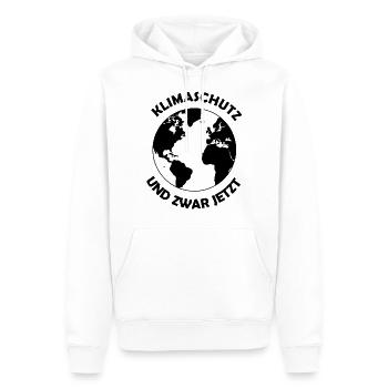 Klimaschutz und zwar jetzt erde - Männer Premium Bio Hoodie - Weiß - Vorne - Nico (187cm)