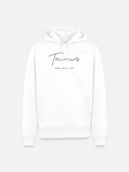 Taurus - Männer Premium Bio Hoodie - Weiß