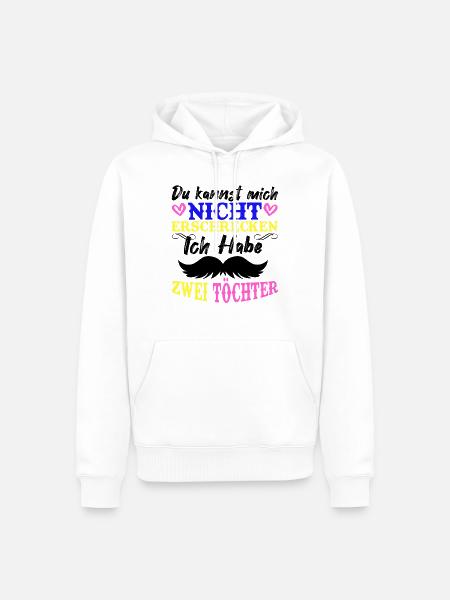 Vater von zwei Töchtern Papa Tochter Vatertag - Männer Premium Bio Hoodie - Weiß