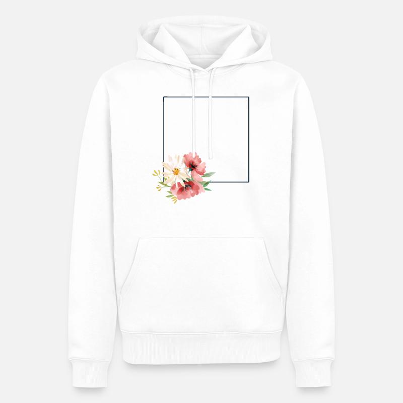 Blumen - Männer Premium Bio Hoodie - Weiß