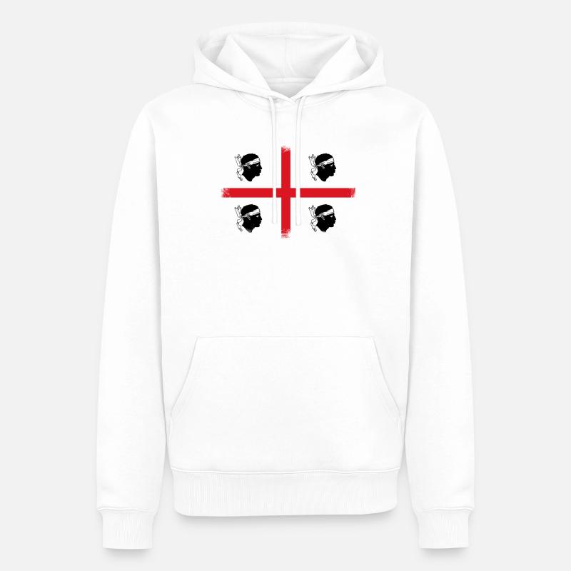 Sardaigne Sardegna drapeau Sardinia - Sweat à capuche Premium bio Homme - blanc