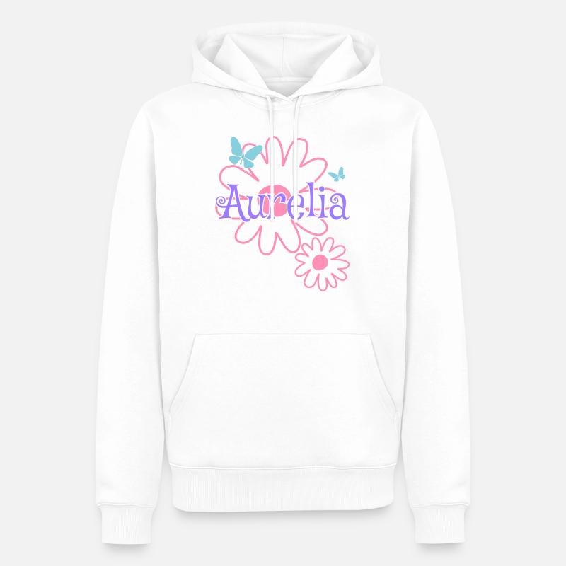 Aurelia Name Mädchenname Gänseblümchen - Männer Premium Bio Hoodie - Weiß
