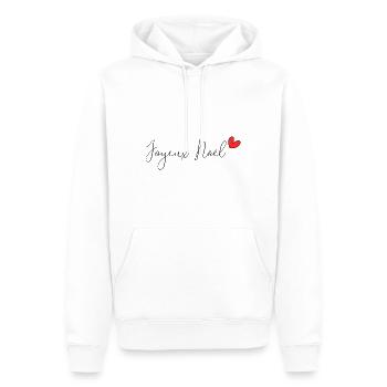 NOËL. ANNEE. ANNIVERSAIRE. RETRAITE. PAPA. MAMAM. - Sweat à capuche Premium bio Homme - blanc - Devant - Nico (187cm)