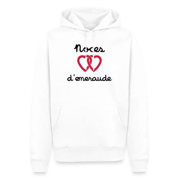 Noces d'emeraude - Sweat à capuche Premium bio Homme - blanc - Devant - Nico (187cm)
