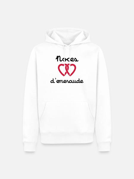 Noces d'emeraude - Sweat à capuche Premium bio Homme - blanc