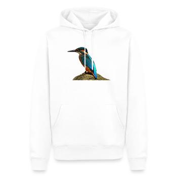Farbenfrohe Eisvögel, Tiermotiv auf Baumstamm - Männer Premium Bio Hoodie - Weiß - Vorne - Nico (187cm)