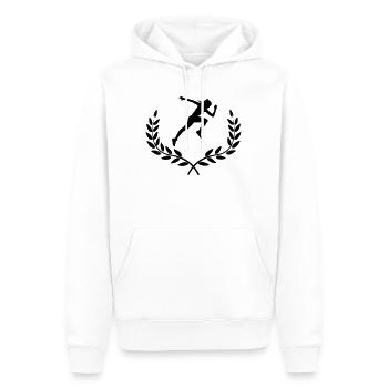 Sprinter en décoration de laurier - Sweat à capuche Premium bio Homme - blanc - Devant - Nico (187cm)