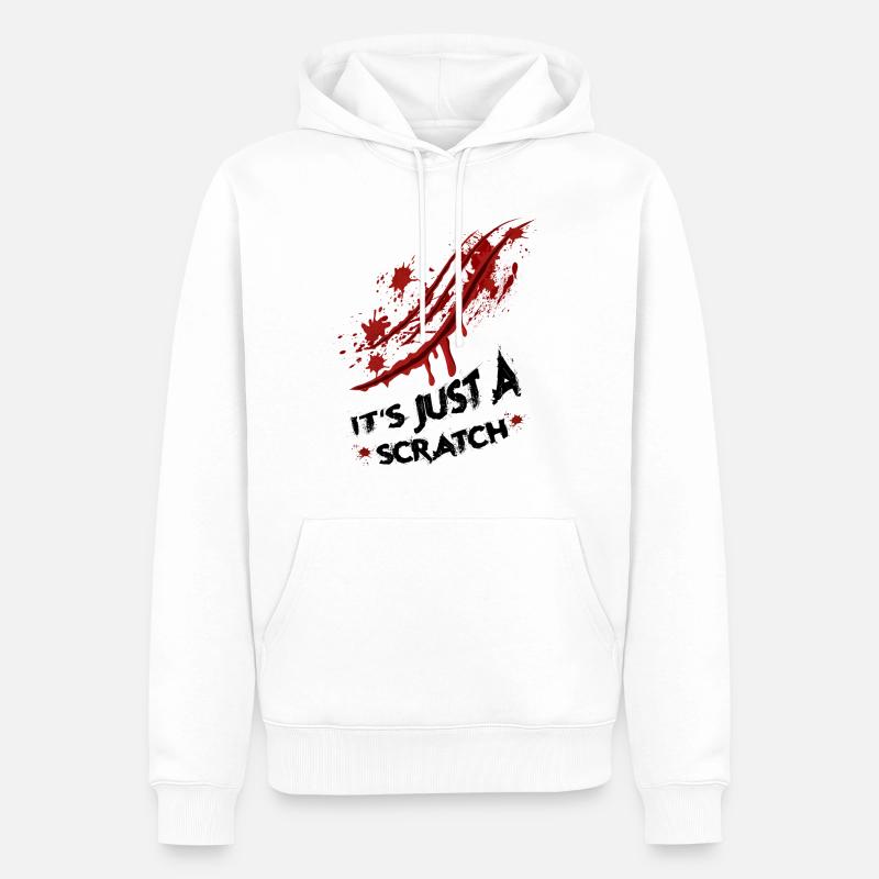 Just a scratch - Men’s Premium Organic Hoodie - white