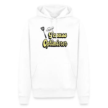 Genuss Optimierer - Männer Premium Bio Hoodie - Weiß - Vorne - Nico (187cm)