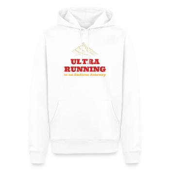 Ultra-Laufen ist eine endlose Reise - Männer Premium Bio Hoodie - Weiß - Vorne - Nico (187cm)