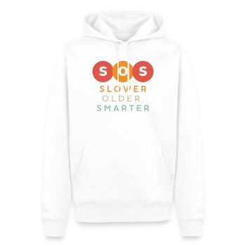 SOS Plus lent Ancien Conception plus intelligente - Sweat à capuche Premium bio Homme - blanc - Devant - Nico (187cm)