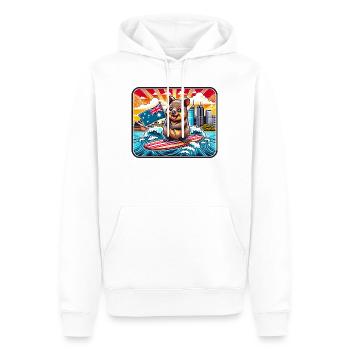 Design de surf australien Quokka - Sweat à capuche Premium bio Homme - blanc - Devant - Nico (187cm)