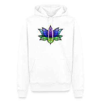 Mohawk Lotus Floral Motif - Sweat à capuche Premium bio Homme - blanc - Devant - Nico (187cm)