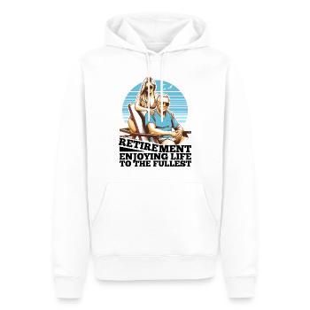 Rente Ruhestand Leben genießen Geschenk - Männer Premium Bio Hoodie - Weiß - Vorne - Nico (187cm)