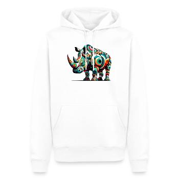 Rhinocéros - Sweat à capuche Premium bio Homme - blanc - Devant - Nico (187cm)