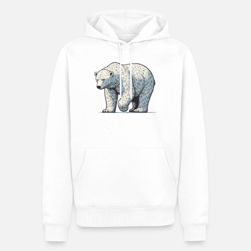 Ours blanc - Sweat à capuche Premium bio Homme - blanc