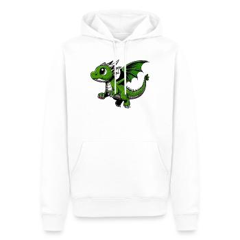 Drache - Männer Premium Bio Hoodie - Weiß - Vorne - Nico (187cm)