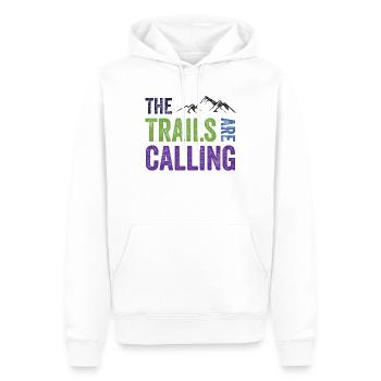 Die Spuren rufen - Männer Premium Bio Hoodie - Weiß - Vorne - Nico (187cm)