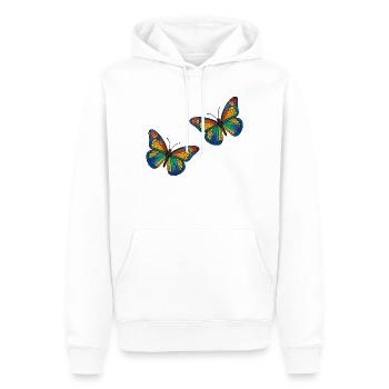 Conception de papillons en mosaïque colorée - Sweat à capuche Premium bio Homme - blanc - Devant - Nico (187cm)