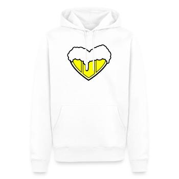 Un cœur pour la bière - Bierherz - Sweat à capuche Premium bio Homme - blanc - Devant - Nico (187cm)