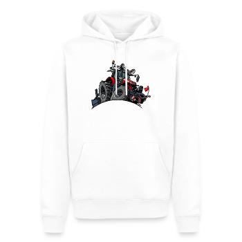 1399-RODE_TREKKER - Sweat à capuche Premium bio Homme - blanc - Devant - Nico (187cm)