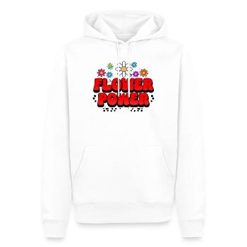 Flower Power Retro Pop - Männer Premium Bio Hoodie - Weiß - Vorne - Nico (187cm)