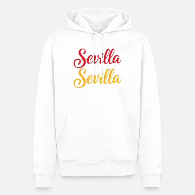 Sevilla Script Duo Rot Gelb Retro - Männer Premium Bio Hoodie - Weiß
