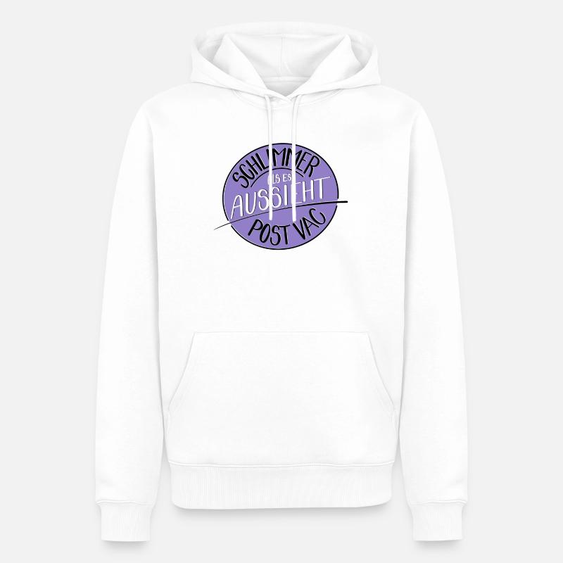 Schlimmer als es aussieht, Post Vac - Männer Premium Bio Hoodie - Weiß