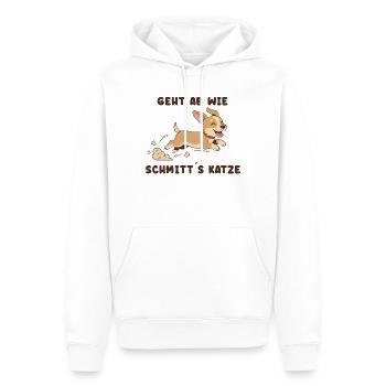 Flinker Corgi Sprint Spruch - Männer Premium Bio Hoodie - Weiß - Vorne - Nico (187cm)