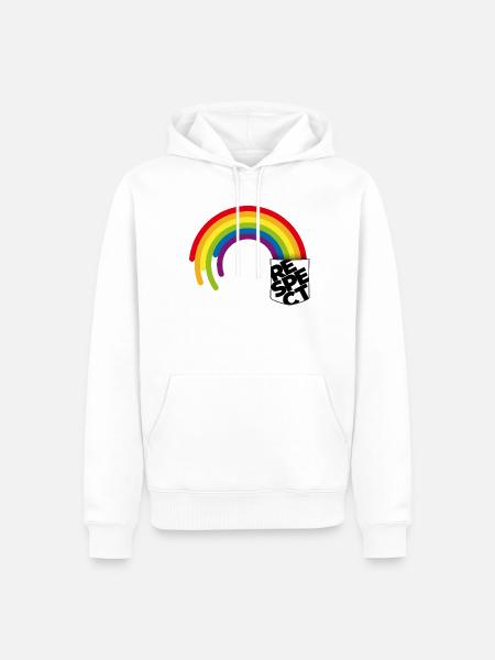 Bunter Respekt - Love & Pride Taschen-Motiv - Männer Premium Bio Hoodie - Weiß
