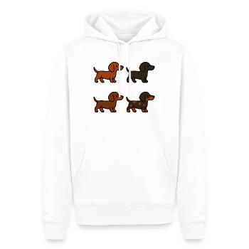 Niedliches Dackel-Hunde-Illustrationsset - Männer Premium Bio Hoodie - Weiß - Vorne - Nico (187cm)