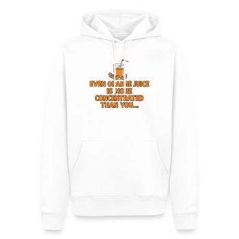 Orangensaft Konzentration Lustiger Spruch - Männer Premium Bio Hoodie - Weiß - Vorne - Nico (187cm)