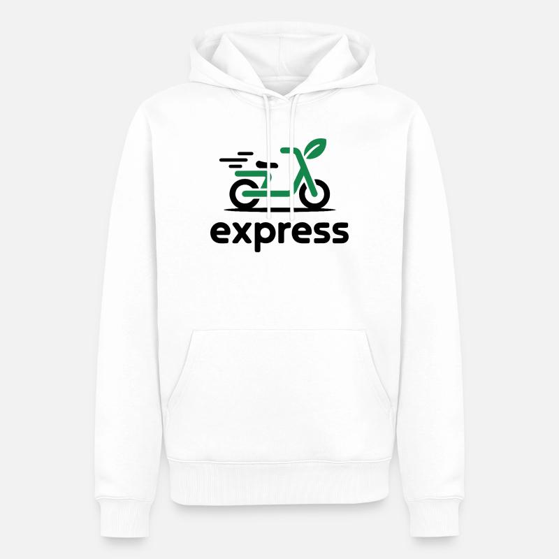 Eco Express Leaf Roller Logo - Männer Premium Bio Hoodie - Weiß