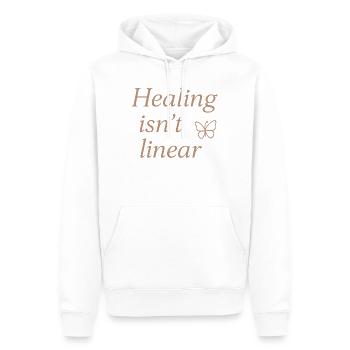 Healing Isn't Linear Butterfly - Men’s Premium Organic Hoodie - white - Front - Nico (187cm)