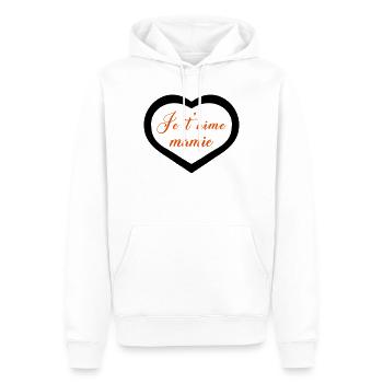 Cœur je t'aime mamie - Sweat à capuche Premium bio Homme - blanc - Devant - Nico (187cm)