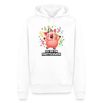 Party Schwein Kostüm Fasching Silvester feiern - Männer Premium Bio Hoodie - Weiß - Vorne - Nico (187cm)