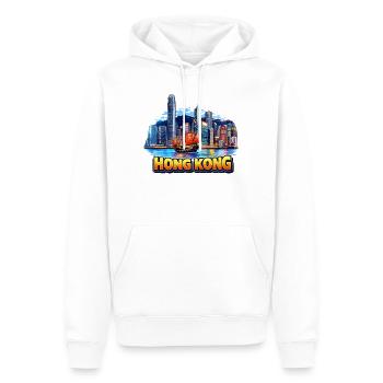 Hong Kong Skyline  - Männer Premium Bio Hoodie - Weiß - Vorne - Nico (187cm)