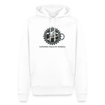 Koffein treibt meine Räder beim Radfahren T-Shirt - Männer Premium Bio Hoodie - Weiß - Vorne - Nico (187cm)