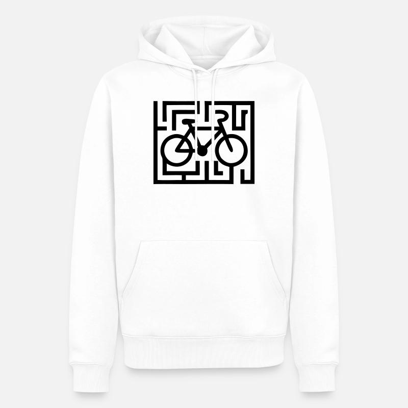 Puzzles difficiles dans le labyrinthe vélo - Sweat à capuche Premium bio Homme - blanc