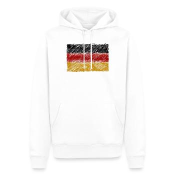 Kritzelei der deutschen Flagge - Männer Premium Bio Hoodie - Weiß - Vorne - Nico (187cm)