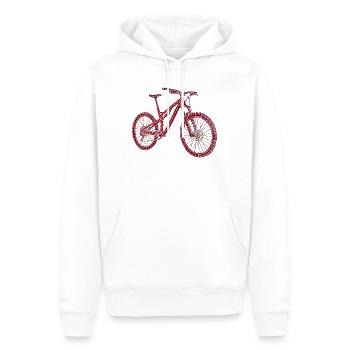 MTB Mosaik – Mountainbike als Kunstobjekt - Männer Premium Bio Hoodie - Weiß - Vorne - Nico (187cm)
