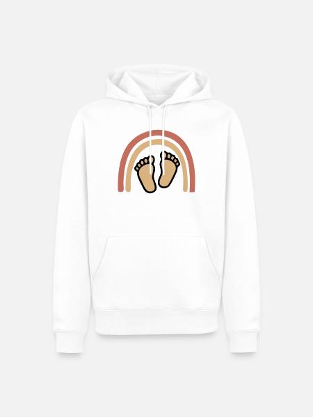 Baby Feet Rainbow Boho - Men’s Premium Organic Hoodie - white