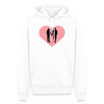 Couple Silhouette Amour Romance Petit ami de la Saint-Valentin - Sweat à capuche Premium bio Homme - blanc - Devant - Nico (187cm)