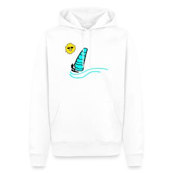 Surfer Sun - Men’s Premium Organic Hoodie - white - Front - Nico (187cm)