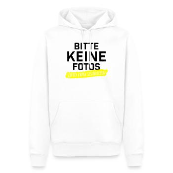 Bitte keine Fotos ich bin krankgeschrieben - Männer Premium Bio Hoodie - Weiß - Vorne - Nico (187cm)