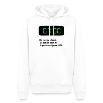 Die einzige Uhrzeit - Männer Premium Bio Hoodie - Weiß - Vorne - Nico (187cm)