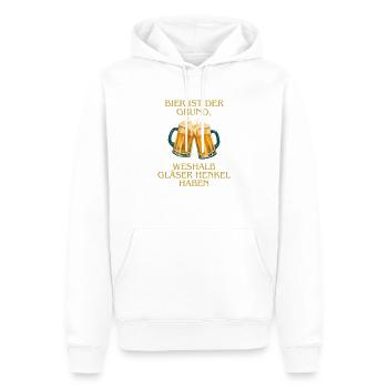 Lustiges Bier Spruch T-Shirt Bier & Henkel - Männer Premium Bio Hoodie - Weiß - Vorne - Nico (187cm)